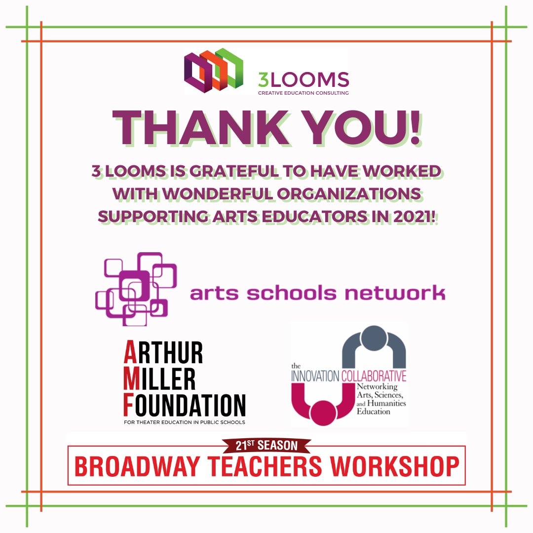 We are looking forward to maintaining current relationships and forming new ones with more organizations supporting arts educators in the new year!

Visit 3looms.com to find out how 3 Looms works with arts education organizations!