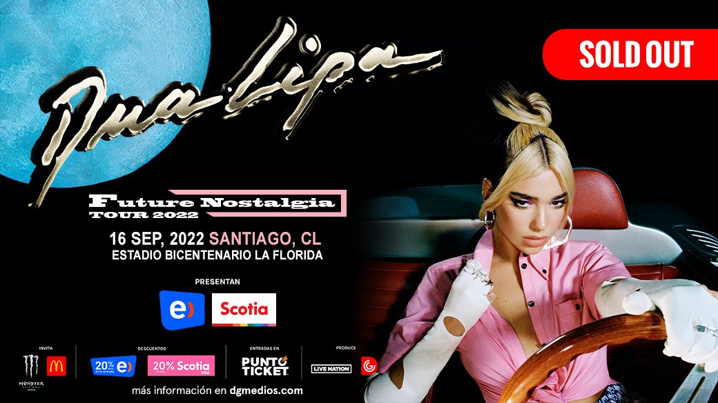 dgmedioschile's tweet photo. En su primera visita a Chile @DUALIPA se presentará con un show AGOTADO 🙌 ¡Nos vemos el 16 de septiembre! https://t.co/nNJZUOcJGN