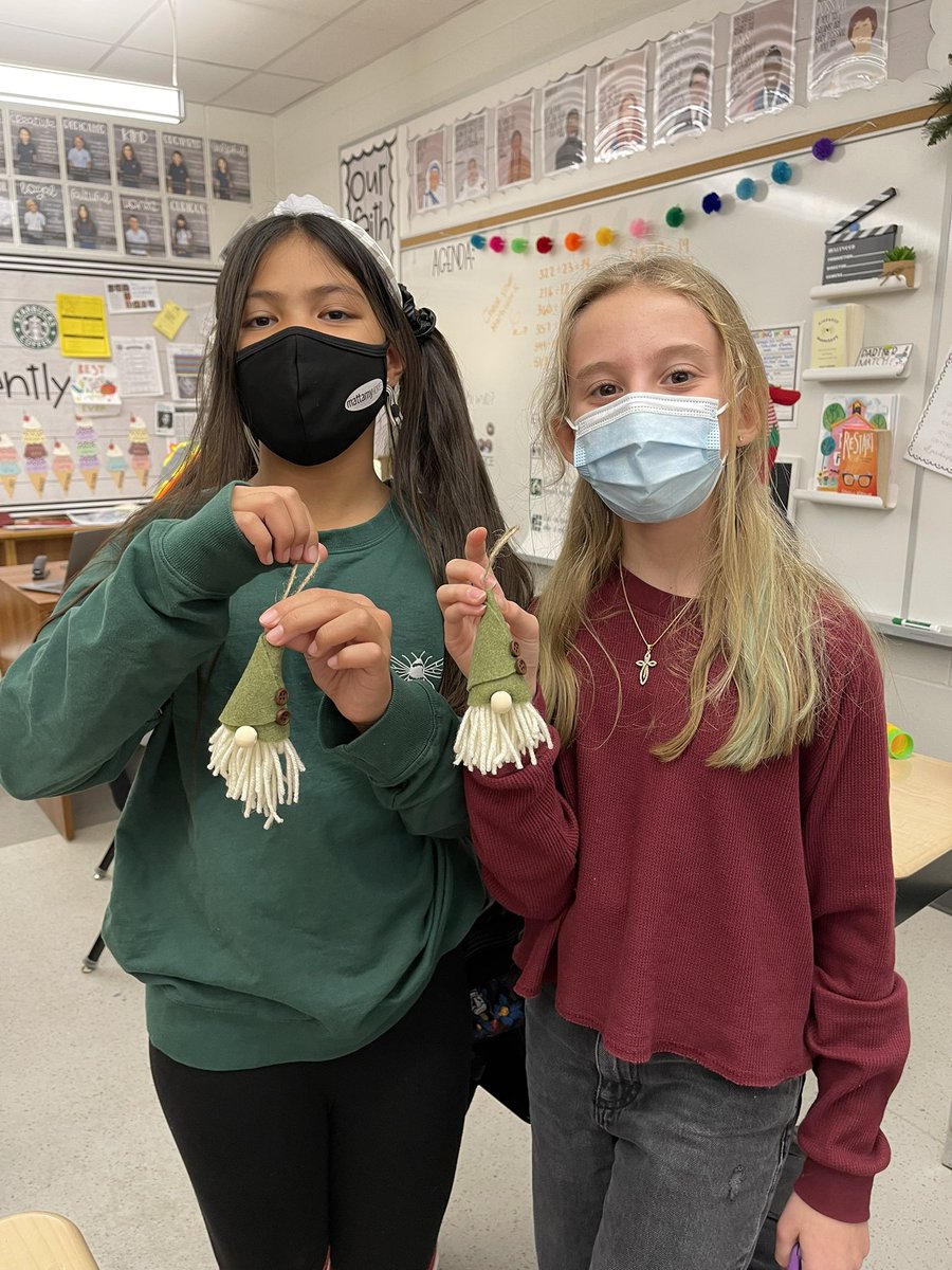mrsknunes's tweet photo. Check out some of the adorable gnome ornaments we made on #joyday ❤️ @StGregoryHCDSB https://t.co/7Iqypvtm6Q