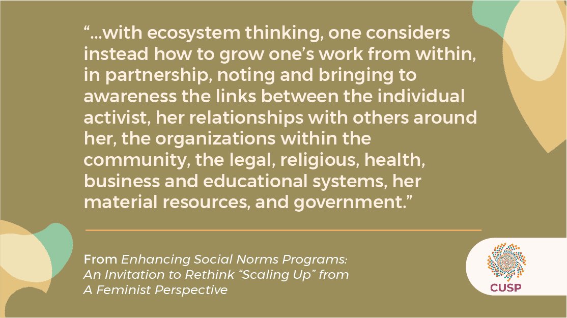 RaisingVoices's tweet photo. An organic, ecological approach requires the deep knowledge of surrounding contexts that is critical for promoting gender equity.
https://t.co/4vJ2s395fl
#FeministScale #CUSPScale
@SalamanderTrust @StStFeedback @CFARUganda @GEH_ucsd @IRH_GU @CEDOVIPUganda @Tostan @Tnevatia https://t.co/PoHAfJOxtS
