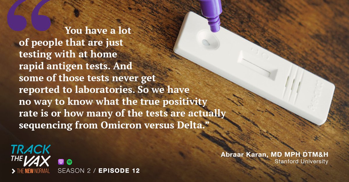 TracktheVax (@trackthevax) on Twitter photo As more at home tests become available will that hamper our ability to track #OmicronVarient <a href="/AbraarKaran/">Abraar Karan</a> <a href="/StanfordDeptMed/">Stanford Department of Medicine</a>
<a href="/StanfordCIGH/">Stanford Center for Innovation in Global Health</a> explains in our latest episode.
📖 bit.ly/3EYRIAX
👂 podcasts.apple.com/us/podcast/s02… As more at home tests become available will that hamper our ability to track #OmicronVarient <a href="/AbraarKaran/">Abraar Karan</a> <a href="/StanfordDeptMed/">Stanford Department of Medicine</a>
<a href="/StanfordCIGH/">Stanford Center for Innovation in Global Health</a> explains in our latest episode.
📖 bit.ly/3EYRIAX
👂 podcasts.apple.com/us/podcast/s02…