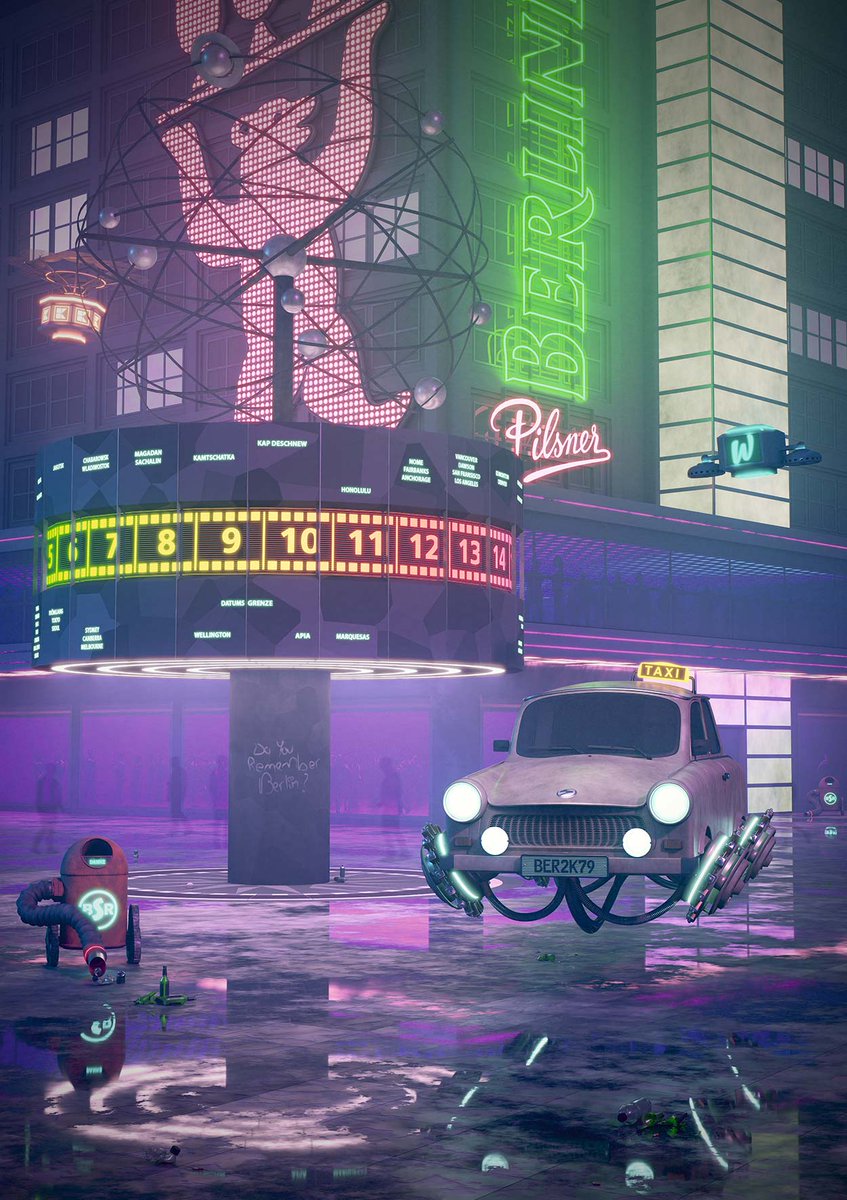 akzynth's tweet photo. Retrospective 2021 : "1 Alexanderplatz" by @Michmich3D

#Berlin #Alexanderplatz #Alex #Weltzeituhr #WorldClock #Trabant #Trabi #BerlinerPilsner #Berliner #Future #Zuckunft #Cyberpunk #Dystopia #BSR #Drone #DigitalArt #Art #Artwork #Akzynth #StudioAkzynth https://t.co/Wv5p7uam7v