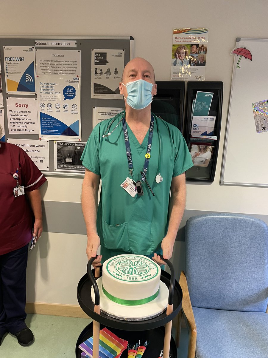 Nicmetcalfe's tweet photo. Happy birthday, happy retirement Dr McCarron! As he said in his own words “I love Celtic!” ⚽️ #lesstensionmorepension @docmccarron @3JCUH @SouthTees https://t.co/KHUMifbYYt