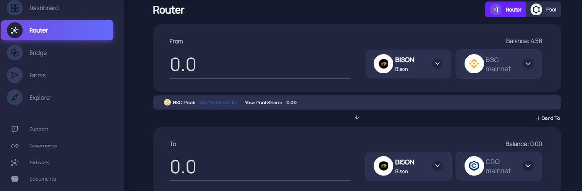 BiSharesFinance's tweet photo. The @AnyswapNetwork Bridge is open to transfer $BISON to the @cronosapp . Use this link below:
π https://t.co/mQUFZtYDPQ
We are getting ready for the BISON/CRO pair today on @cronaswap
Ready to farm for Cronaswap $CRONA token rewards?
#BISHARES #Cronos π»π¦¬ https://t.co/2J2WP9VZhG