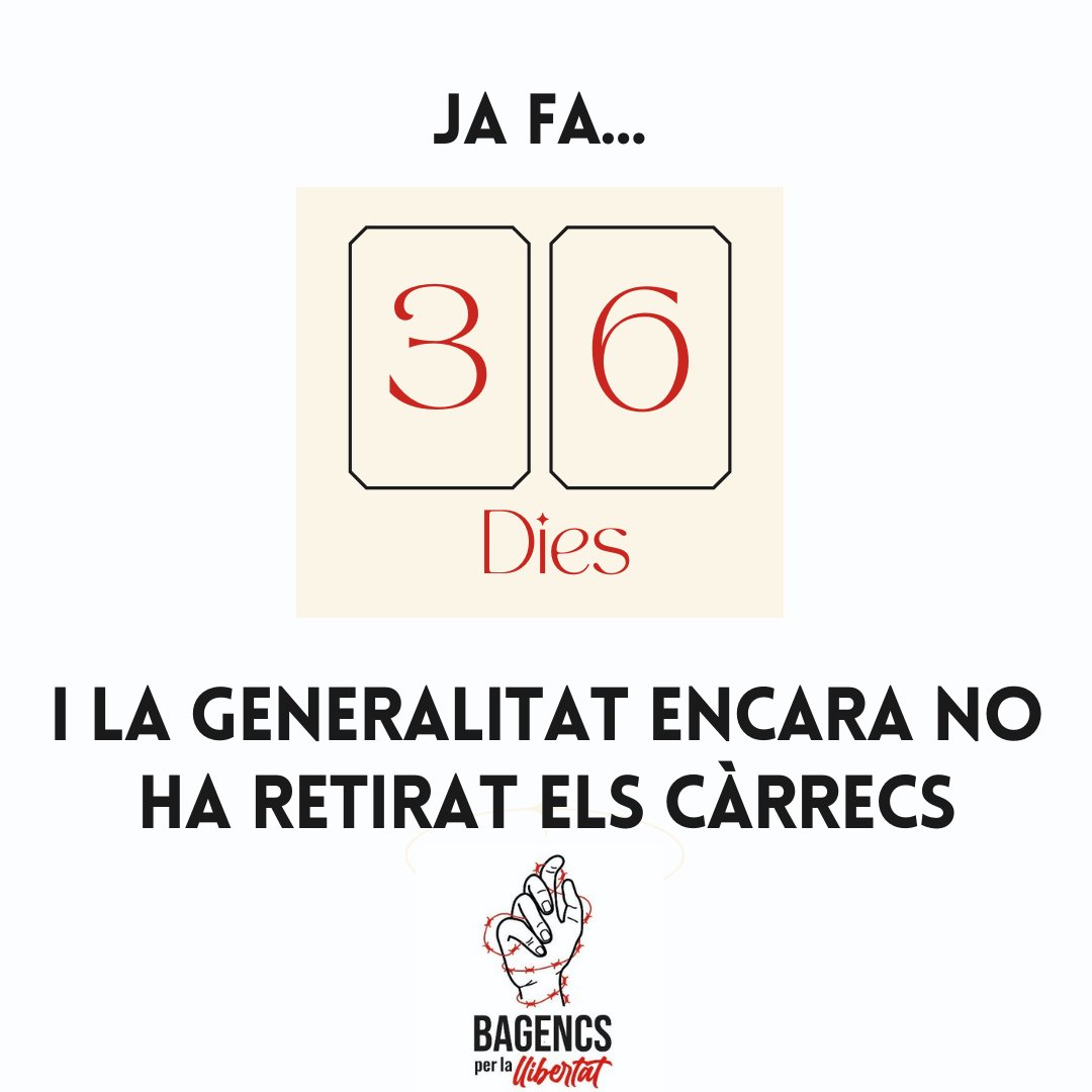📢Ep  <a href="/joanignasielena/">Joan Ignasi Elena</a>, mira el "comptador de la vergonya"!
El passat 11 de novembre, vau anunciar a bombo i platerets que us retiraríeu de totes les causes contra manifestants si no es podien acreditar els autors de les lesions. 
36 dies després, encara no heu fet res.