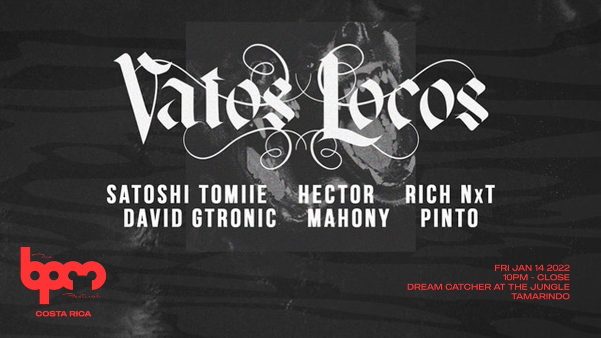 After a massive 5th anniversary celebration last year, @Hectormusic_ &amp; his @VatosLocosofc crew return to the Dream Catcher for another night of special b2b sets all night long! 💥

🎟 Multi-day festival passes + single event tickets are on sale now → bit.ly/BPMCostaRica22