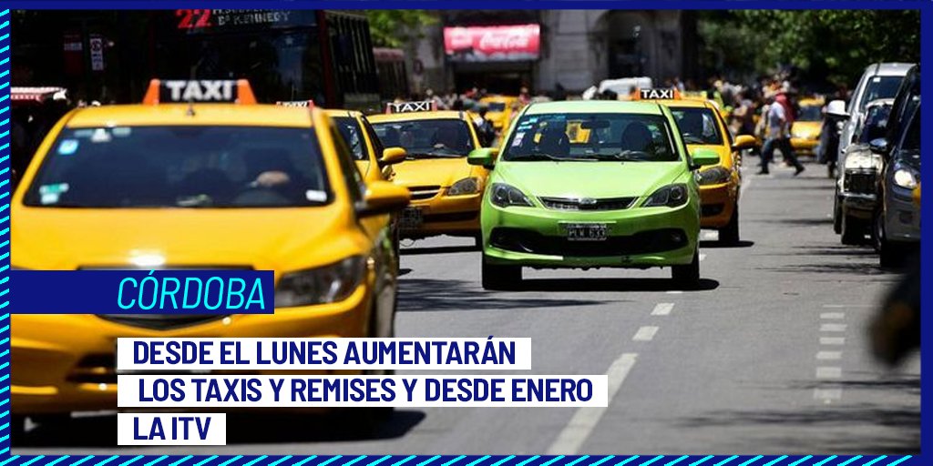 #Aumentos | En Córdoba llega un nuevo golpe al bolsillo. La suba de los autos con chofer será del 20% a partir del lunes y un 10% más desde marzo. Por su parte la Inspección Técnica Vehicular se incrementará un 27,82%  desde enero, y otro 20% desde abril.