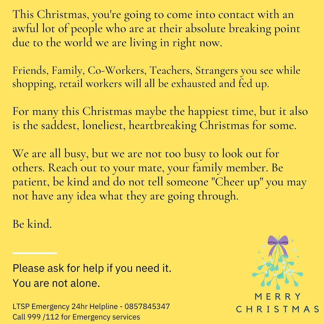 Everyone affected yet again by this never ending pandemic, we are here for you. This is tough, late notice with Christmas around the corner. Stay close to your nearest &amp; dearest at this time. 

Our nightly patrols are in effect &amp; our 24hr emergency telephone line on 0857845347 ☎️