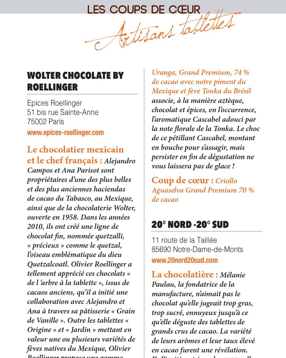 Estamos muy emocionados en <a href="/haciendalaluz/">Hacienda Cacaotera La Luz</a> porque Chocolates Wolter salió en La Guia del Club des Croqueurs de Chocolat de #Francia 2022 junto con <a href="/ERoellinger/">epices roellinger</a> en la sección de #coupdecoeur (chocolates que enamoran)!!!!