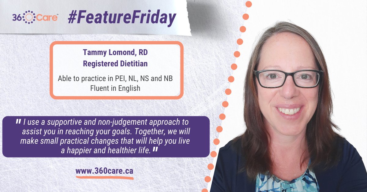 360Care_'s tweet photo. #FeatureFriday - Meet Tammy, one of our Registered Dietitians.

Visit https://t.co/gwT3EKMglq to book an appointment with one of our Registered Nurses through our 360Care app! https://t.co/IMO0g2T240