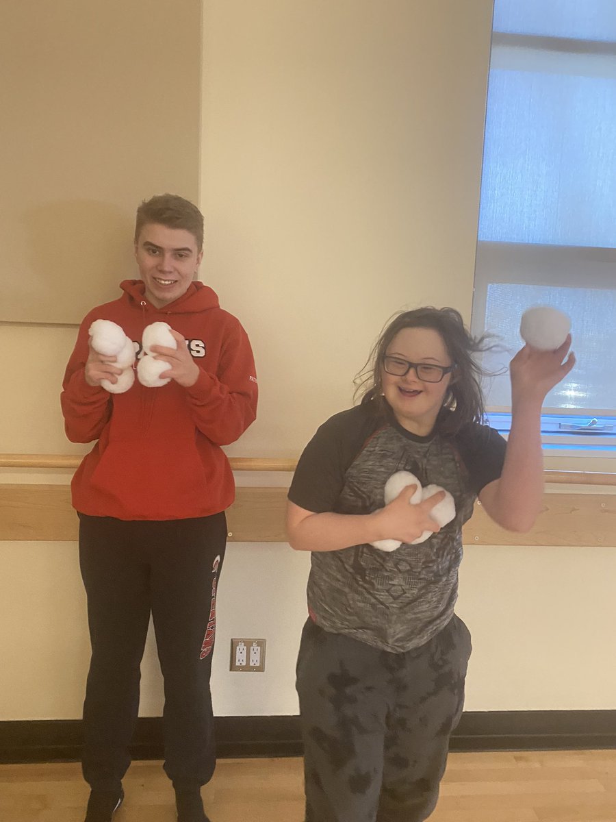 When it’s too cold to go outside, we have a snowball fight inside ❄️⛄️🌨