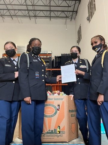 LHHS JR0TC culminated their Service Learning Project by conducting a Holiday Can Food Drive providing nearly 500 can goods to the Atlanta Community Food Bank #ServicetoOthers