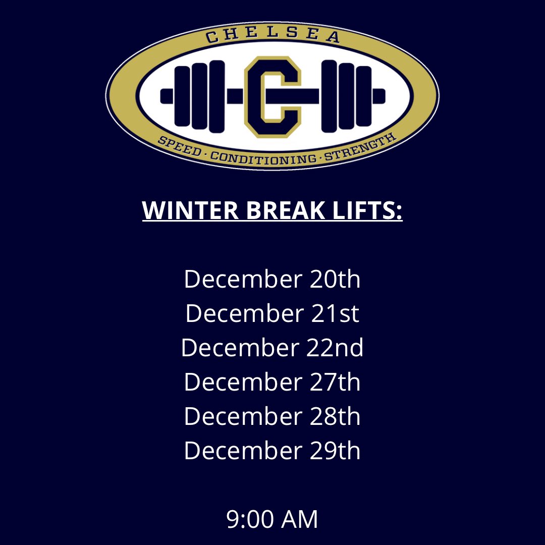 Winter break lift times. <a href="/chs_power/">Adam Taylor</a> <a href="/CHS_Squat/">CHS S&C</a>