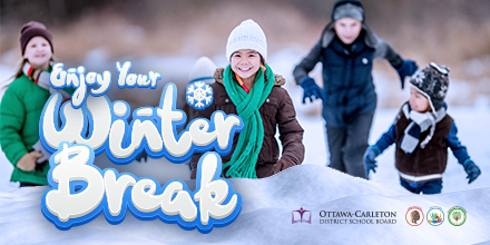 Wishing all our #OCDSB staff, students and families a safe and happy winter break! A reminder that the first day back is January 3, 2022.