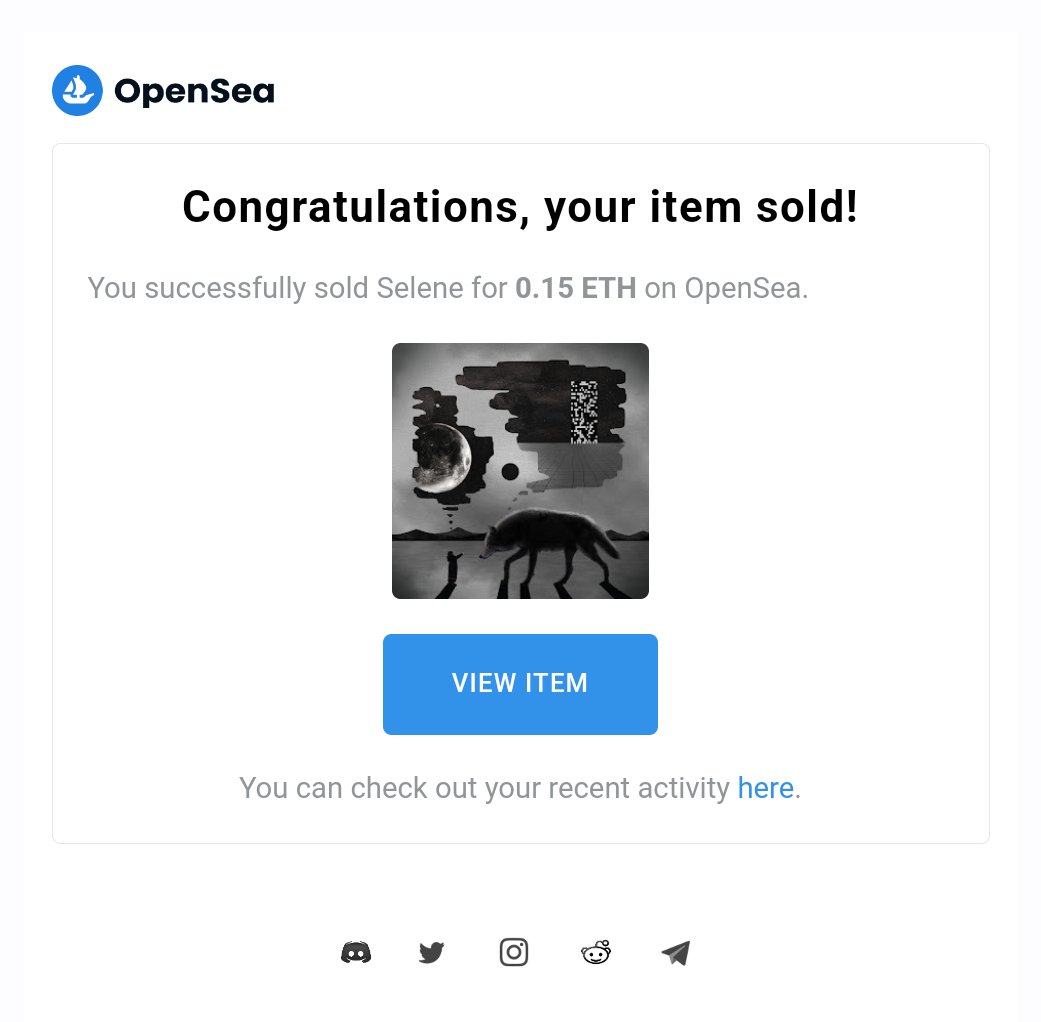 "Selene" from my Interspecies Communication Collection just SOLD! to no other than the fabulous <a href="/SethA1982/">Kuruptshun</a> for 0.15 $ETH 🙏🖤✨

This art project &amp; the long term NFT program it is part of, is gaining momentum &amp; early supporters will not be forgotten 🫂