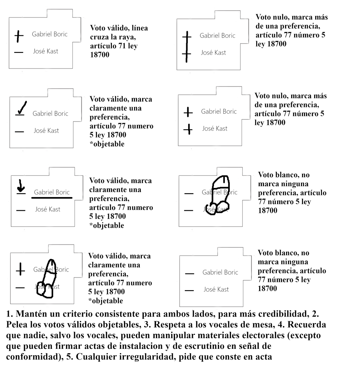 capibarameme's tweet photo. YA, ahora sí, incorporé sus dudas y aclaré la infografía corneta que hice para explicar los votos válidos, los que son válidos pero podrían ser objetables, nulos y blancos. VIRALIZAR MÁS. https://t.co/vsl8W15VxP