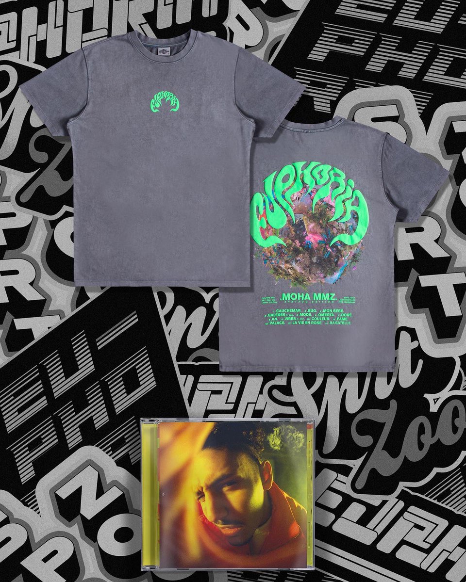 mohaclub's tweet photo. La Précommande de mon album "EUPHORIA" est maintenant disponible! Ainsi que des packs incluant la première collection de ma marque #SPRTZOO sur https://t.co/DpkMLmqOKi ! 🧲 #MohaMMZ https://t.co/PKfbJlFvgl
