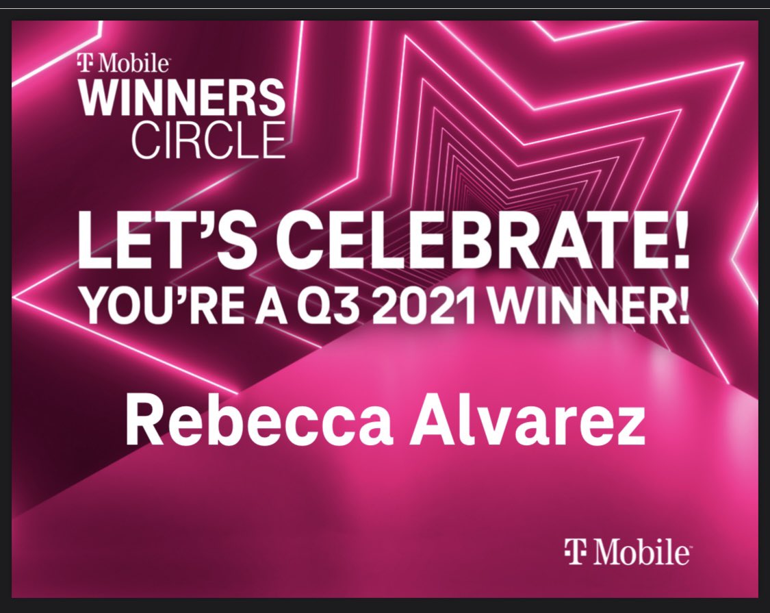 RebeccaAlvarez_'s tweet photo. Super stoked for this! So thankful for our leader Gayle & all my wonderful peers who I get the pleasure to collaborate with. 🎊🥳🥰🎉🙌🤩 #GaylesGang #SeniorTrainer #TMobile #BeMagenta #SouthTexas https://t.co/JyVDOHssMz