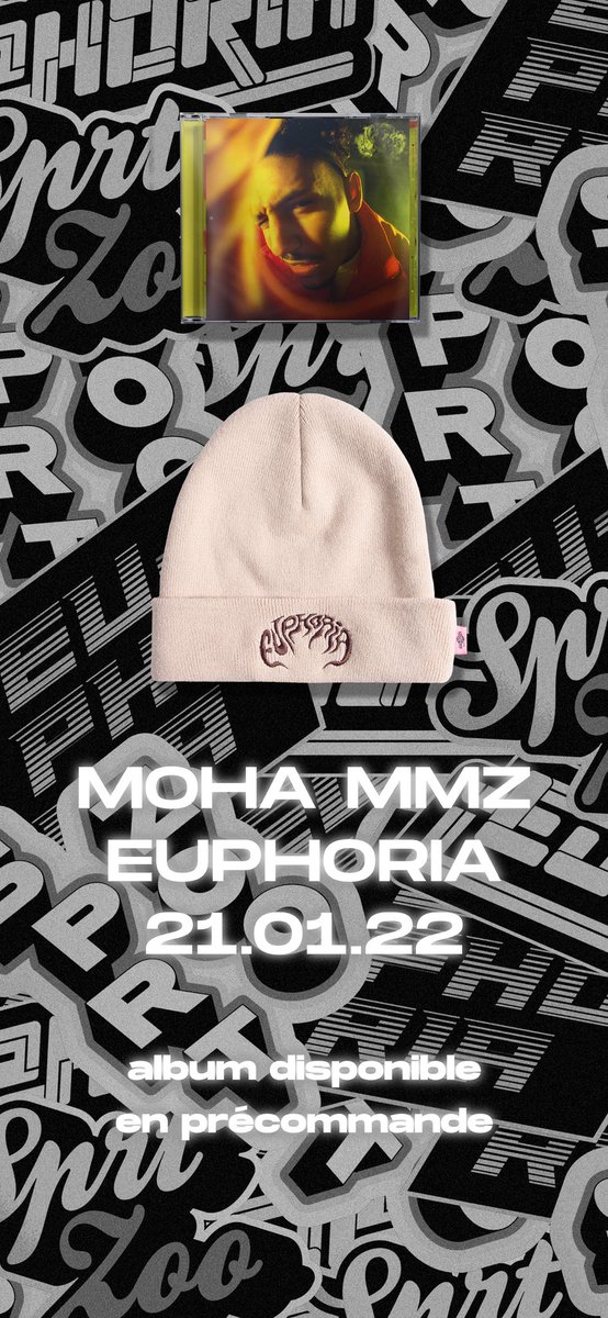 sdclick94's tweet photo. La Précommande de l’album "EUPHORIA" @moha_2mz_ est maintenant disponible! Ainsi que des packs incluant la première collection de la marque #SPRTZOO sur https://t.co/iaVtVyPRgu ! 🧲 #MohaMMZ https://t.co/9ruIIIX3ZK