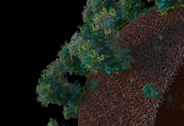 cyrille_favreau's tweet photo. The new version of the Blue Brain BioExplorer will take no more than 2 lines of #python code to explorer a highly detailed representation of the #SARSCoV2 virus. Stay tuned https://t.co/xEE57YqNrh #opensource #coronavirus https://t.co/cb0ZG3W7DJ