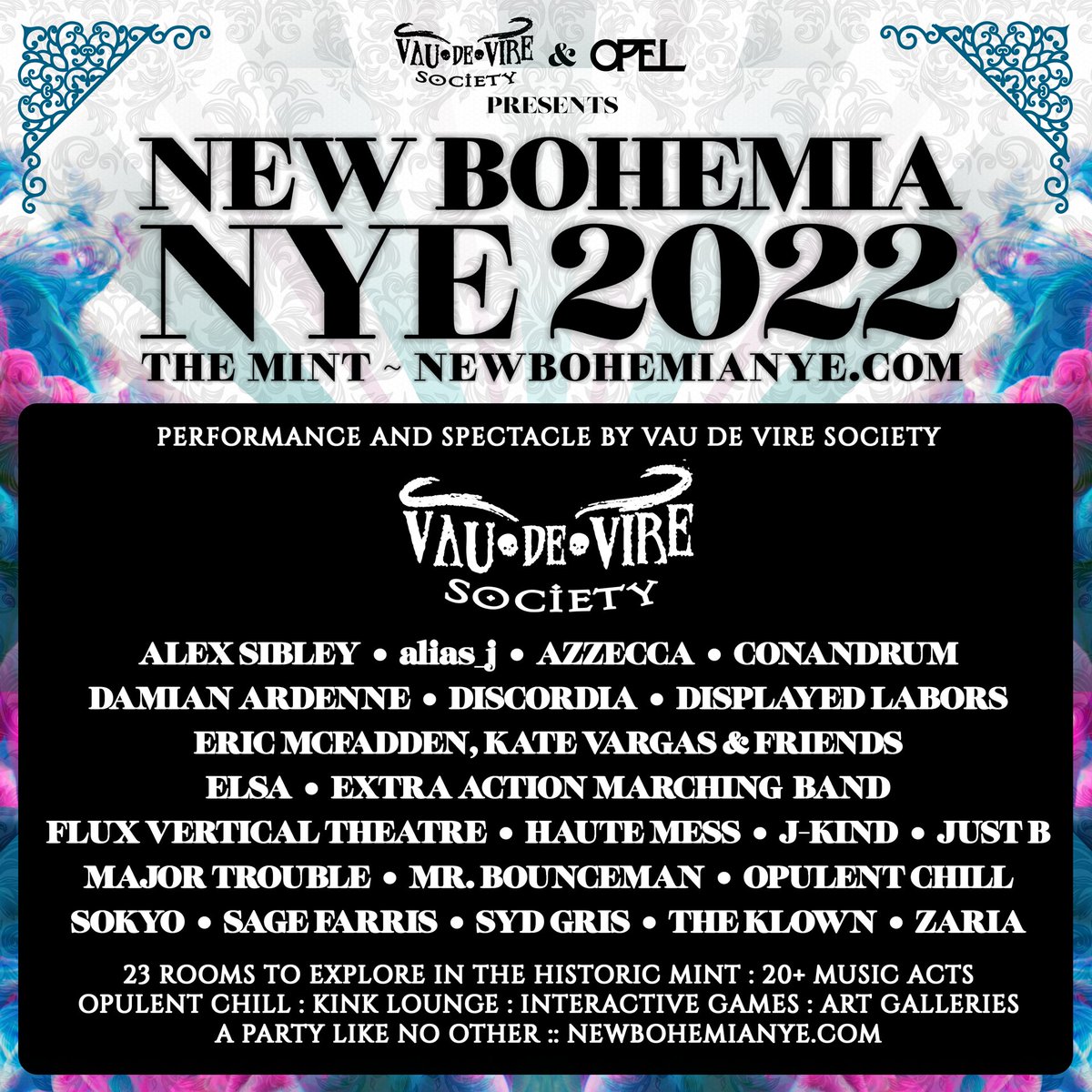 vaudevire's tweet photo. When the going gets weird, the weird escape to New Bohemia NYE! - https://t.co/NbYbKaZz3U https://t.co/IEdtcUE2lM