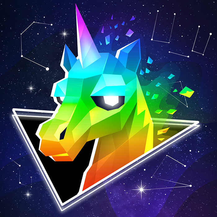 tihmoller's tweet image. Alright, so, got hype to jump into this U_U Christmas art contest :)
I created this Uninterested Low Poly Rainbow Unicorn. How would you name it? Galactic Unicorn?
@U_UnicornsNFT #Unicontest #U_Uforall