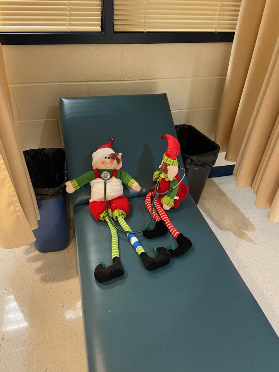Jingle the elf fell yesterday and I came to school this morning to find Jangle taking care of her.  <a href="/ClaysvilleES/">ClaysvilleElementary</a> has the best Christmas Elves!  Merry Christmas!