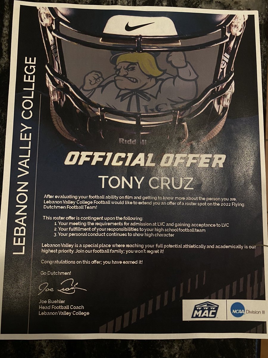 Tony Cruz (@toncruz24) on Twitter photo I am beyond blessed to have been offered the chance to play football <a href="/LVCFootball/">LVC Football</a> . Huge thank you to coach <a href="/jbeidler1/">Jack Beidler</a> and the rest of the coaching staff. I am beyond blessed to have been offered the chance to play football <a href="/LVCFootball/">LVC Football</a> . Huge thank you to coach <a href="/jbeidler1/">Jack Beidler</a> and the rest of the coaching staff.