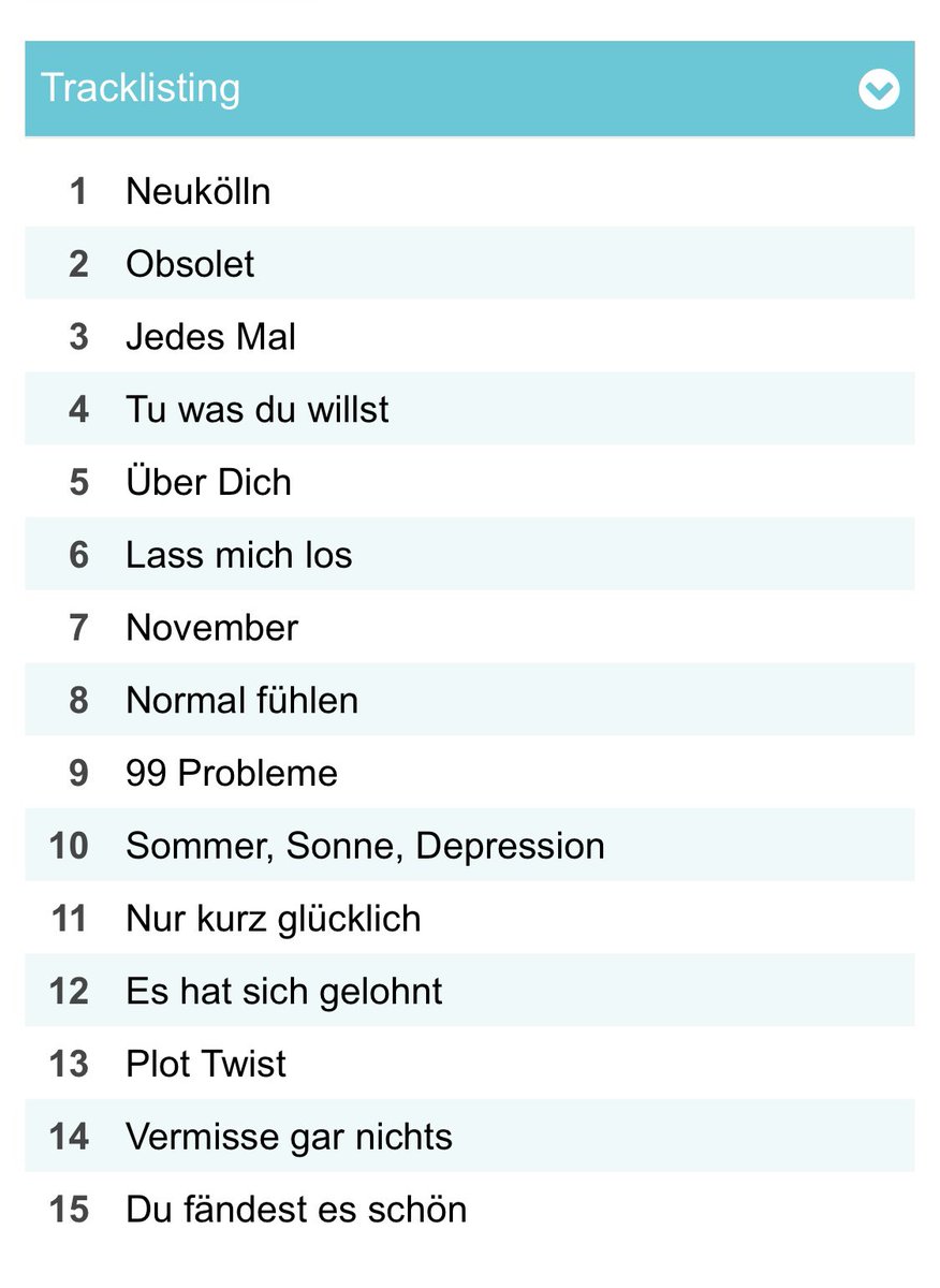 Omg Leute. Ich glaub, ich hab die Tracklist gefunden von dem neuen Album meiner Lieblingssängerin Madeline Juno. Wenn das stimmt, ist mein erhoffter Lieblingssong „99 Probleme“ mit auf dem Album. 🥳🥳😍