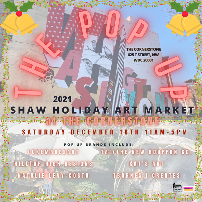 shawmainstreets's tweet photo. Don't miss the holiday season's final #ShawArtMarket, Saturday, 12/18/21, 11 AM-5 PM, outdoors at 625 T Street, NW across from the #HowardTheatre. Shop for giftable art and enjoy live entertainment. FREE. #ShopinShaw #ArtinShaw #loveshaw👄#shawdc https://t.co/yXy4MLZKgT
