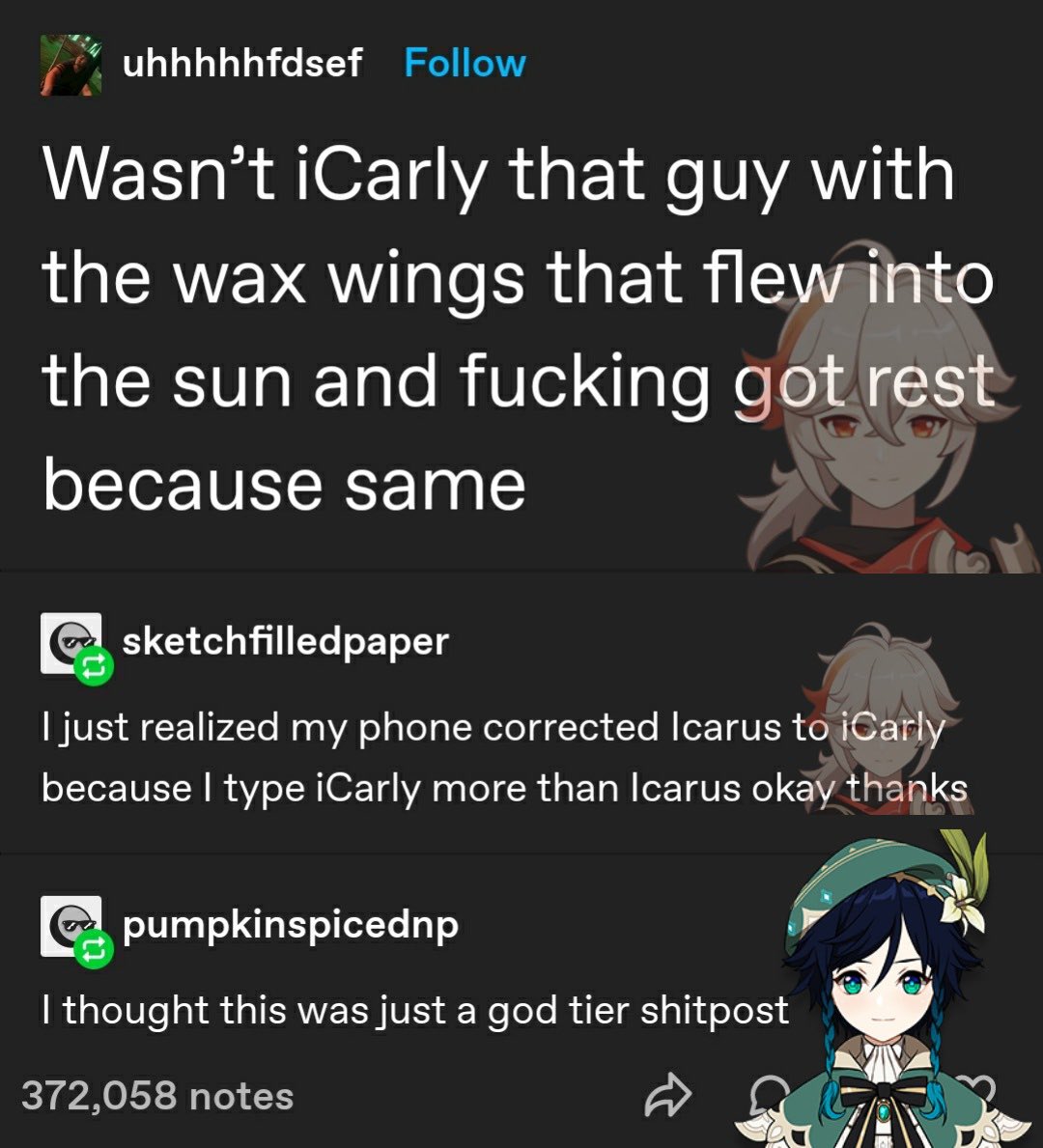 genshin characters as random posts 🏳️‍🌈 (@tumblrimpact) on Twitter photo 