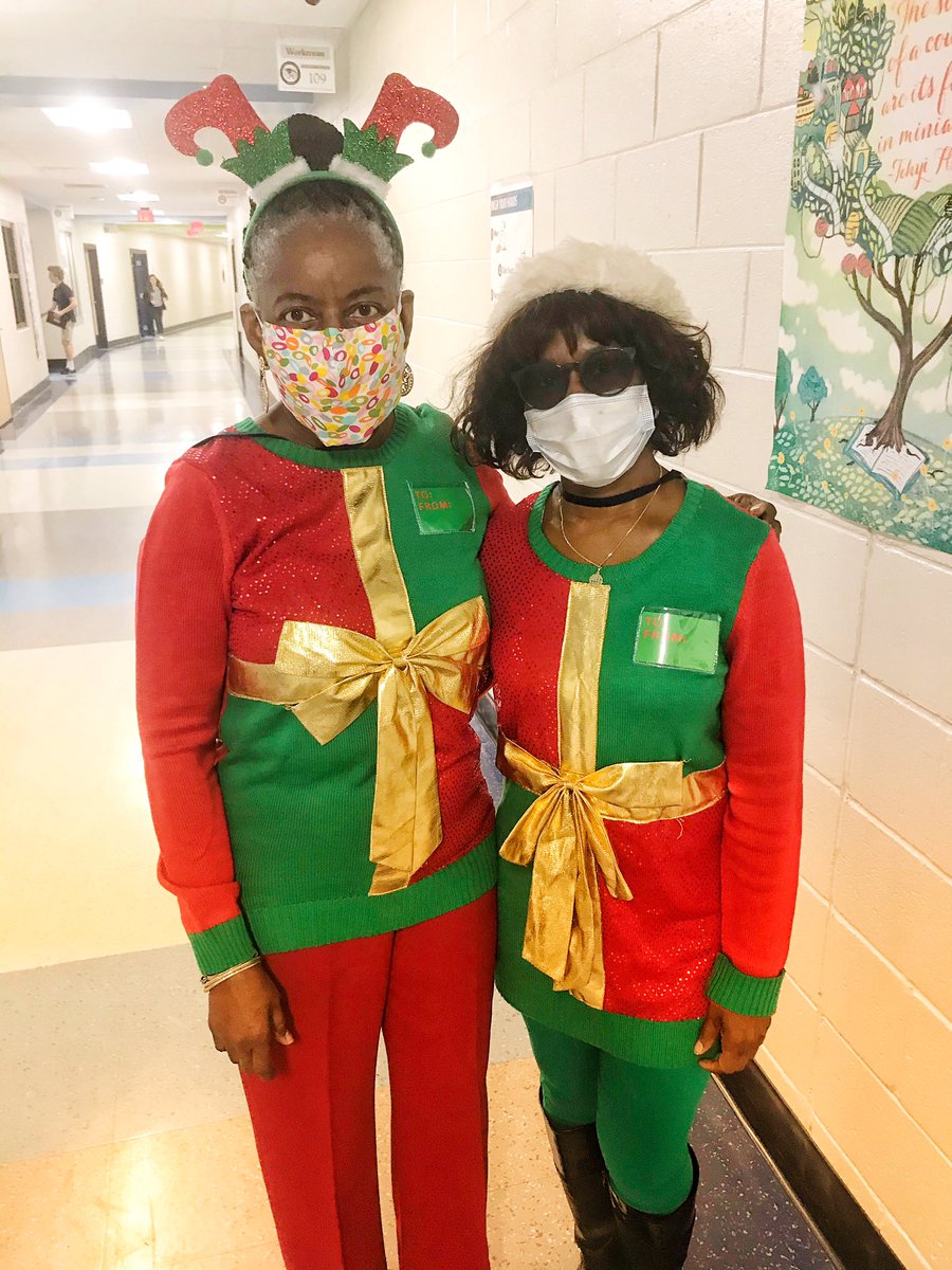 CEW South math acceleration teacher, Ms. Gadsden, and school counselor, Ms. Buist were twinning!