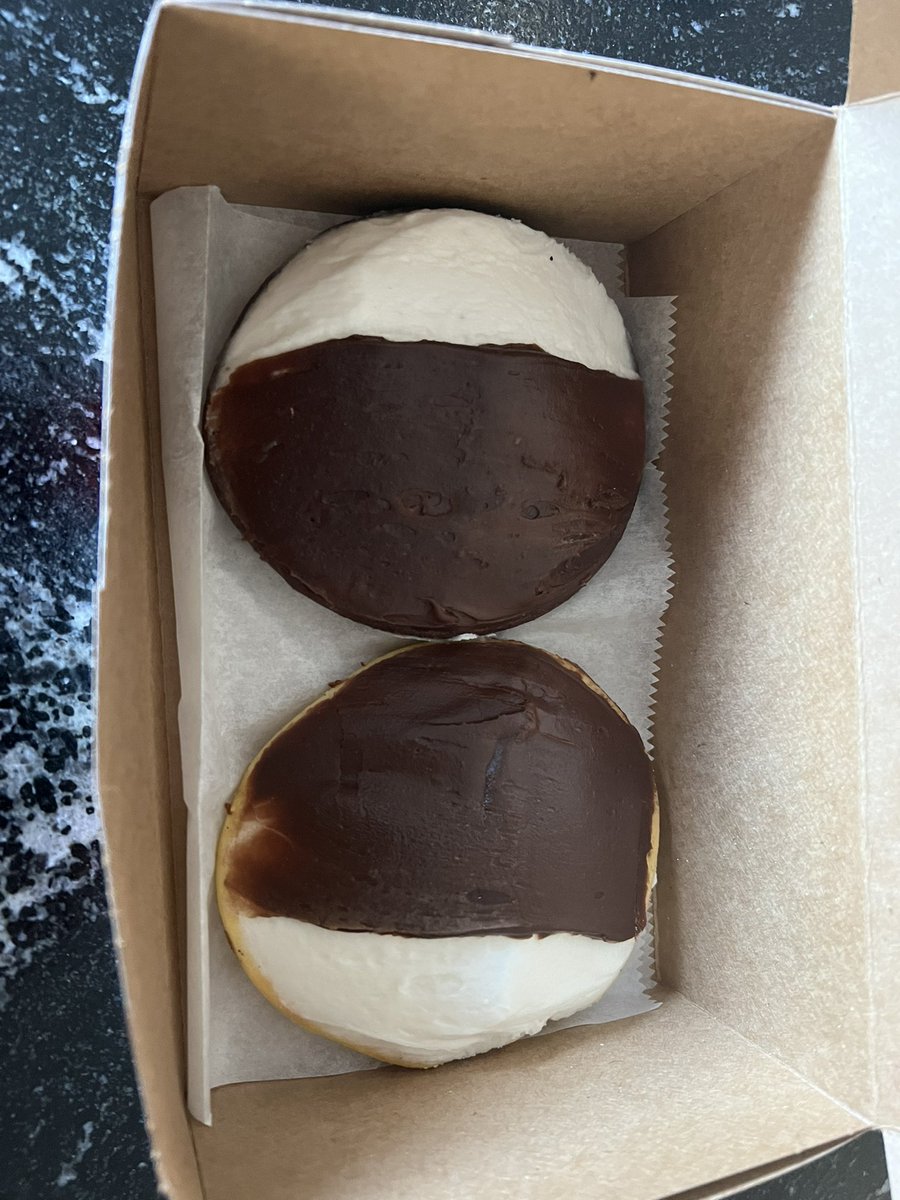 scott_bornstein's tweet photo. Someone loves me!!!  Chocolate bottom!!!  This is the epitome of relationship goals…..#halfmoons #blackandwhite https://t.co/eT96v5791l
