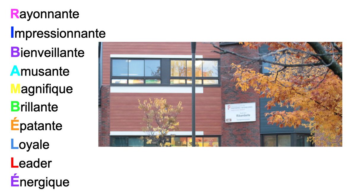 #twoulipo Voici nos acrostiches. Nous sommes de l'école La Ribambelle à Québec (Canada).