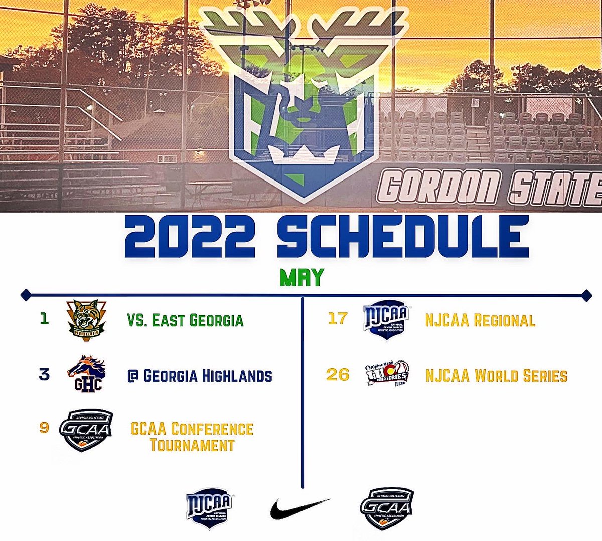 GordonStateBSB's tweet photo. Itโs here.๐ฆ
Excited to present the schedule for the spring of 2022.
Come support the highlanders in action.
#DeerSZN | #RacksUP https://t.co/sSxLMasQEp