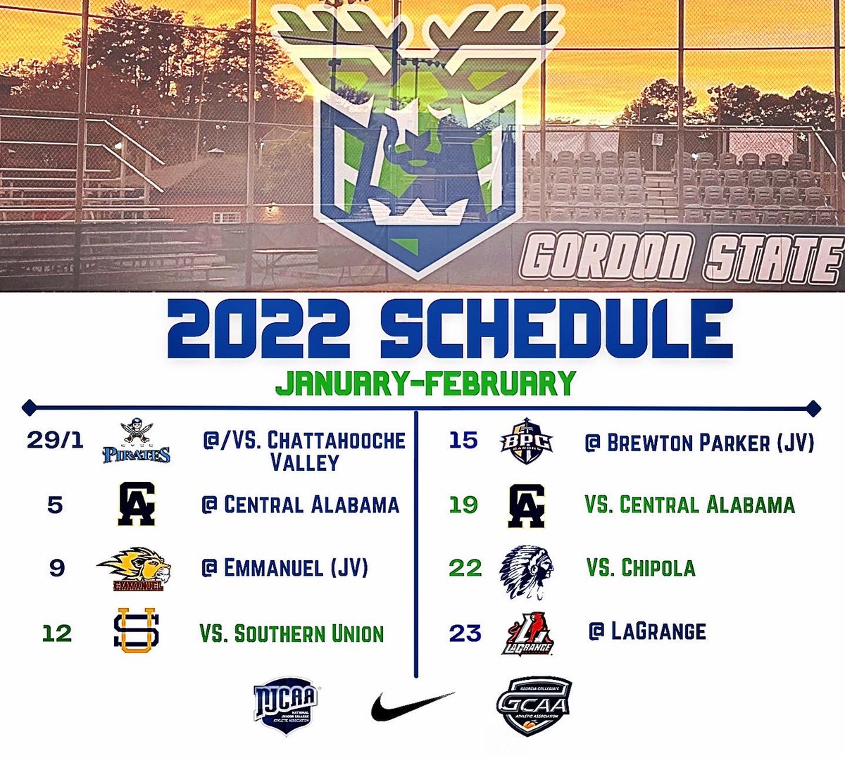 GordonStateBSB's tweet photo. Itโs here.๐ฆ
Excited to present the schedule for the spring of 2022.
Come support the highlanders in action.
#DeerSZN | #RacksUP https://t.co/sSxLMasQEp