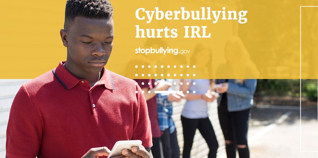 StopBullyingGov's tweet photo. Just because it's not done in person, doesn't mean it didn’t happen.
Learn how you can #TakeAction against #Cyberbullying
#StandUptoBullying #Peace #KidsHelpline
https://t.co/xA1v9TFSdN https://t.co/TyvjkGcMCX