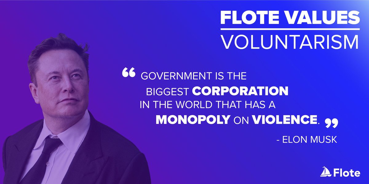 FlexSocial_io's tweet photo. At https://t.co/bc4Qeo85xP we believe that free individuals can work together in voluntary groups and don’t need to be told by someone else how to behave in order to get along. Let us know what you think at https://t.co/I5Wc9q0zoL
#FloteValues #voluntarism #JoinFlote https://t.co/b8BOHnmNjy