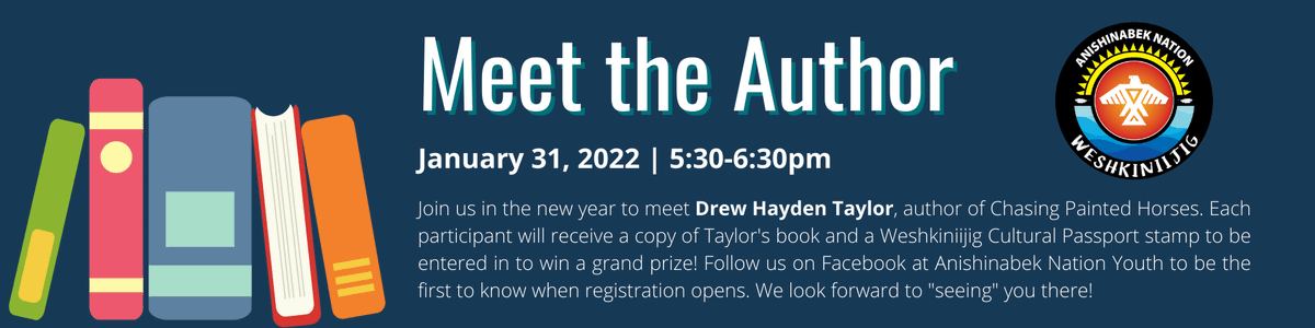 AnishNation's tweet image. Get ready to meet Drew Hayden Taylor, author of Chasing Painted Horses in the New Year!

Be sure to 👍 Anishinabek Nation Youth on #Facebook to be the first to know when registration opens #ReadingIsKnowledge