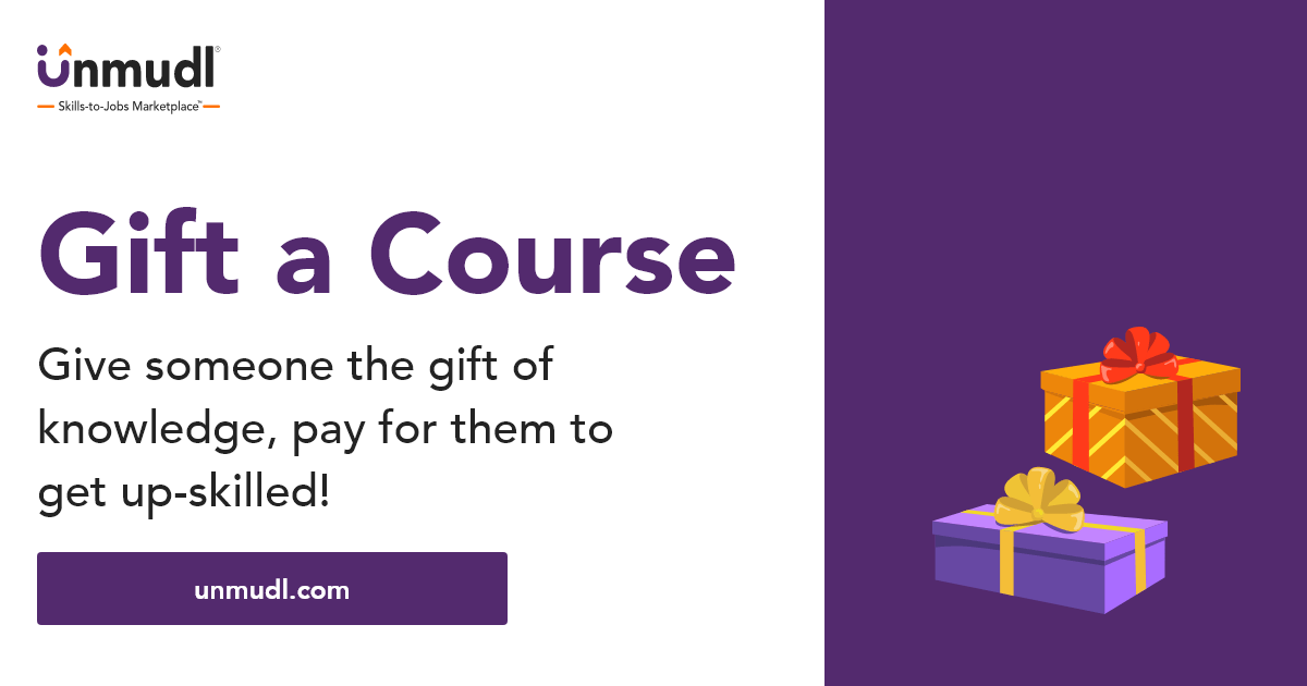unmudl's tweet photo. This holiday season, you can now gift a course as a present. Give someone the gift of Knowledge! Gift them an experience! Let the learning continue.
Available to buy on the website now.
#unmudl #skillstoJobs #communitycollege #giftacourse https://t.co/iZ8UxmJLhO