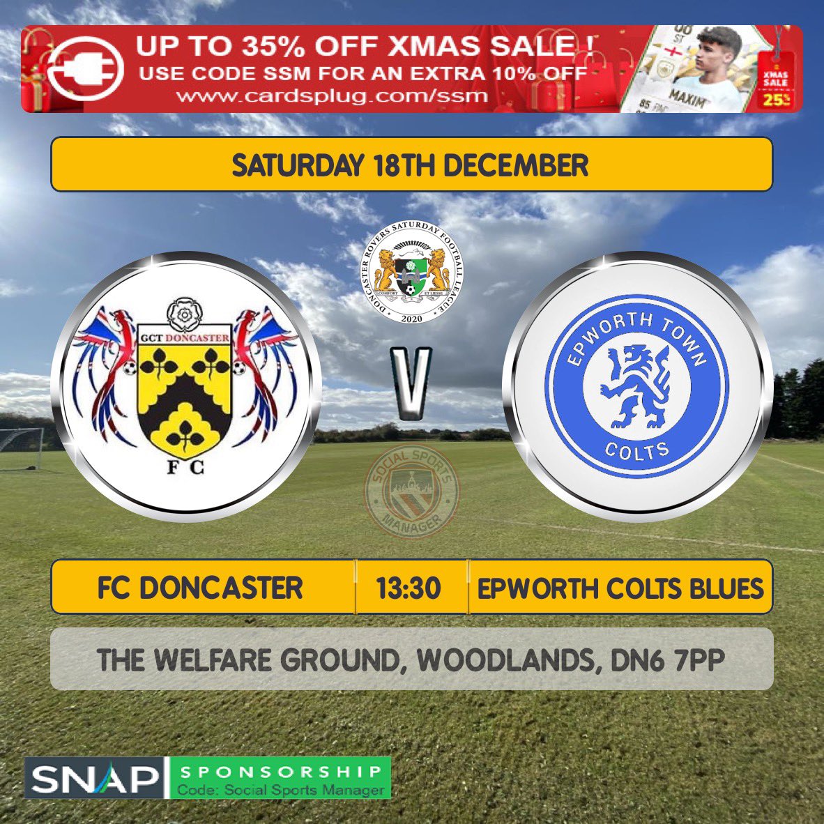 𝙏𝙤𝙢𝙤𝙧𝙧𝙤𝙬! 🗓

🆚FC Doncaster
⏰13:30 KO
🏟The Welfare Ground
📍DN6 7PP

The blues are away to FC Doncaster looking for a big response to last week’s disappointing loss to Tickhill. #UTB 🔵🔵🔵