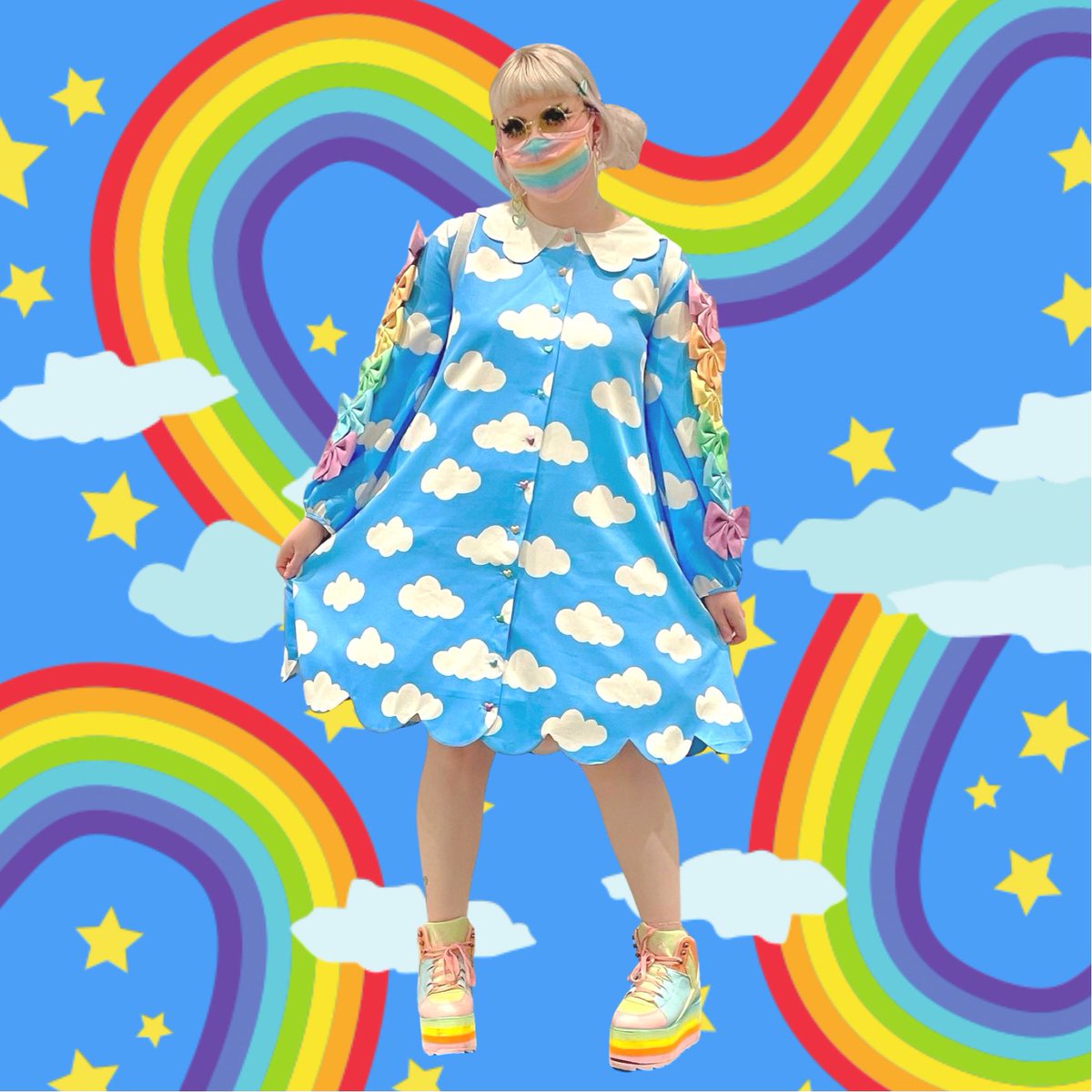 cryptidfarts's tweet photo. Preorders for our rainbow cloud collection are now live! For 2 days only, you can get the dresses for $40 off of market price :) https://t.co/wxEL4GBVIO https://t.co/P6KlfRhMhB