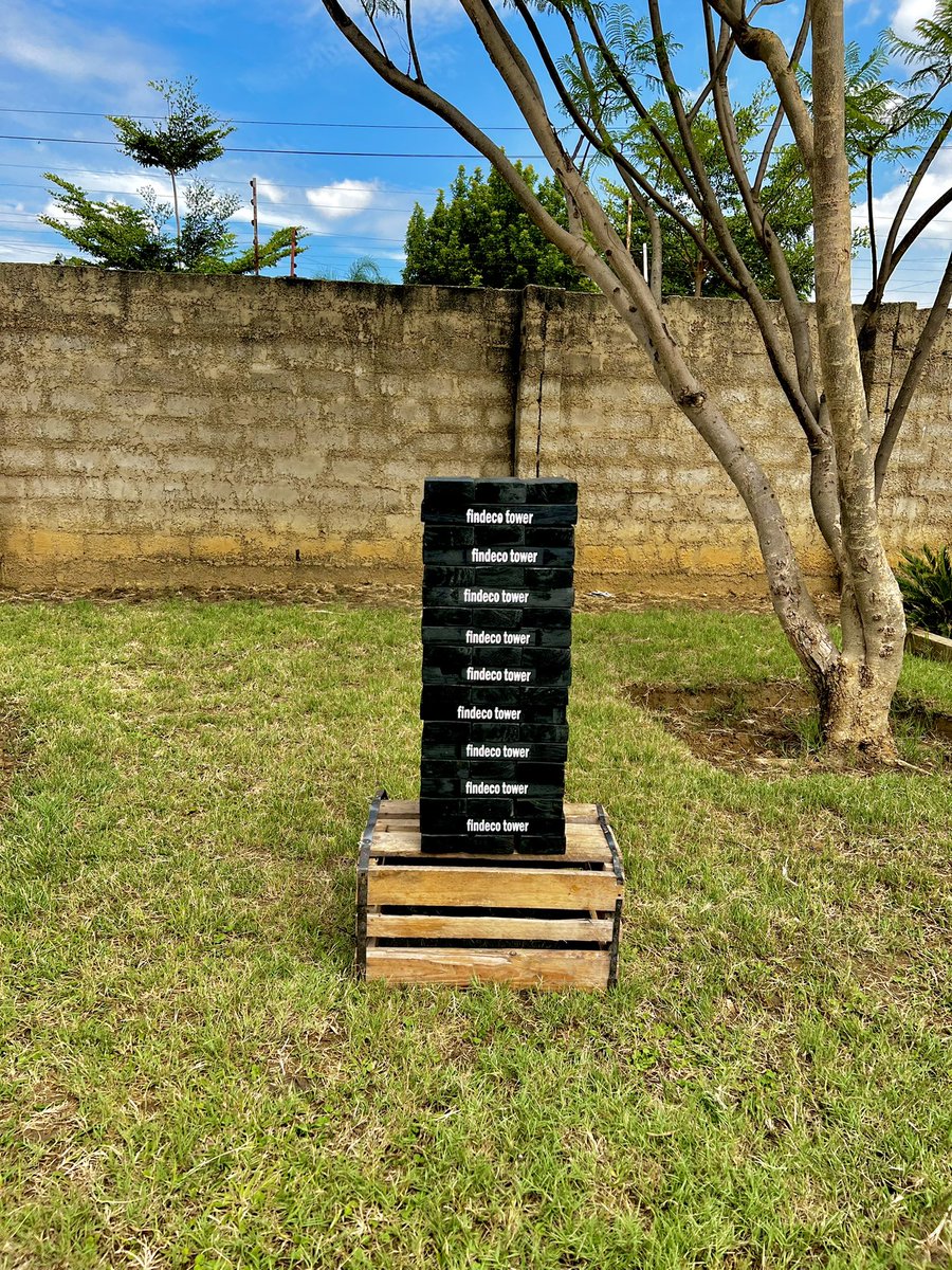 KwangalaZone's tweet photo. Introducing our first life-sized game, an all-time party fav, JENGA affectionately named Findeco Tower after our very own Findeco House. Allow It!
#KwangalaZone #FindecoTower #LifesizedGames #AllowIt https://t.co/Tp8GZefqPX
