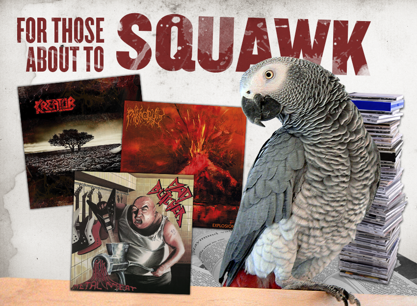 dbmagazine's tweet photo. This week, our fowl-mouthed feather duster crows about reissues from @kreator and #MadButcher as well as a new release from #Phenocryst. https://t.co/oF7CXihlKQ https://t.co/kmELye9uX5