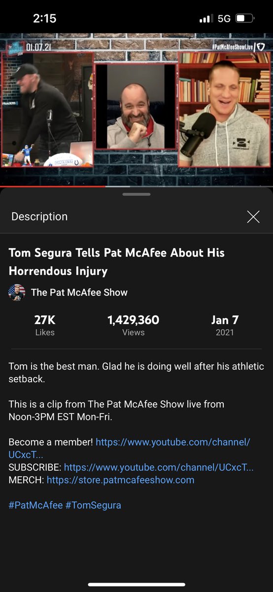 Klemless's tweet image. Quite possibly the greatest reaction ever on the Pat McAfee Show! #PMSFANDUELFAMILY