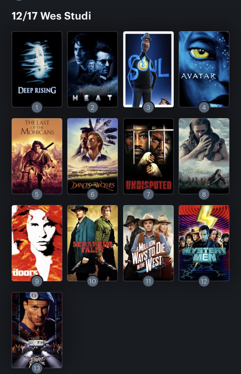 Hoy cumple años el actor Wes Studi (74). Happy Birthday ! Aquí mi Ranking: 