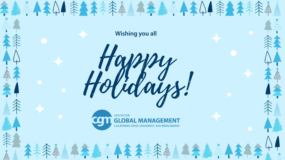 CGM wants to wish you all Happy Holidays! Please take note that our office will be closed starting Monday, December 20 and that our office will reopen on Monday, January 3. We can't wait to see you next year! #happyholidays #csusbcgm