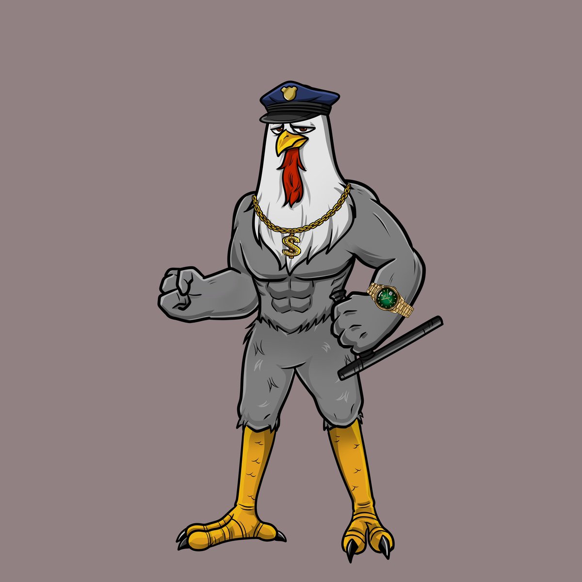 Got a few drafts of our in progress #NFT works! This one is a badass Clucker.

Who’s as excited as me?

#CluckFuChickens #EverPool