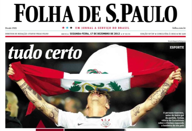 corinthiansotd's tweet photo. Nesta data em 2012, as capas dos jornais "Estadão", "Folha de S. Paulo", "Agora SP" e "O Globo" destacavam o bicampeonato mundial do @Corinthians.

📅17/12/2012
📸Acervo/Estadão/Folha/Agora/O Globo

#BiMundial9anos #VaiCorinthians #CorinthiansNessaData https://t.co/DzztImJpiG