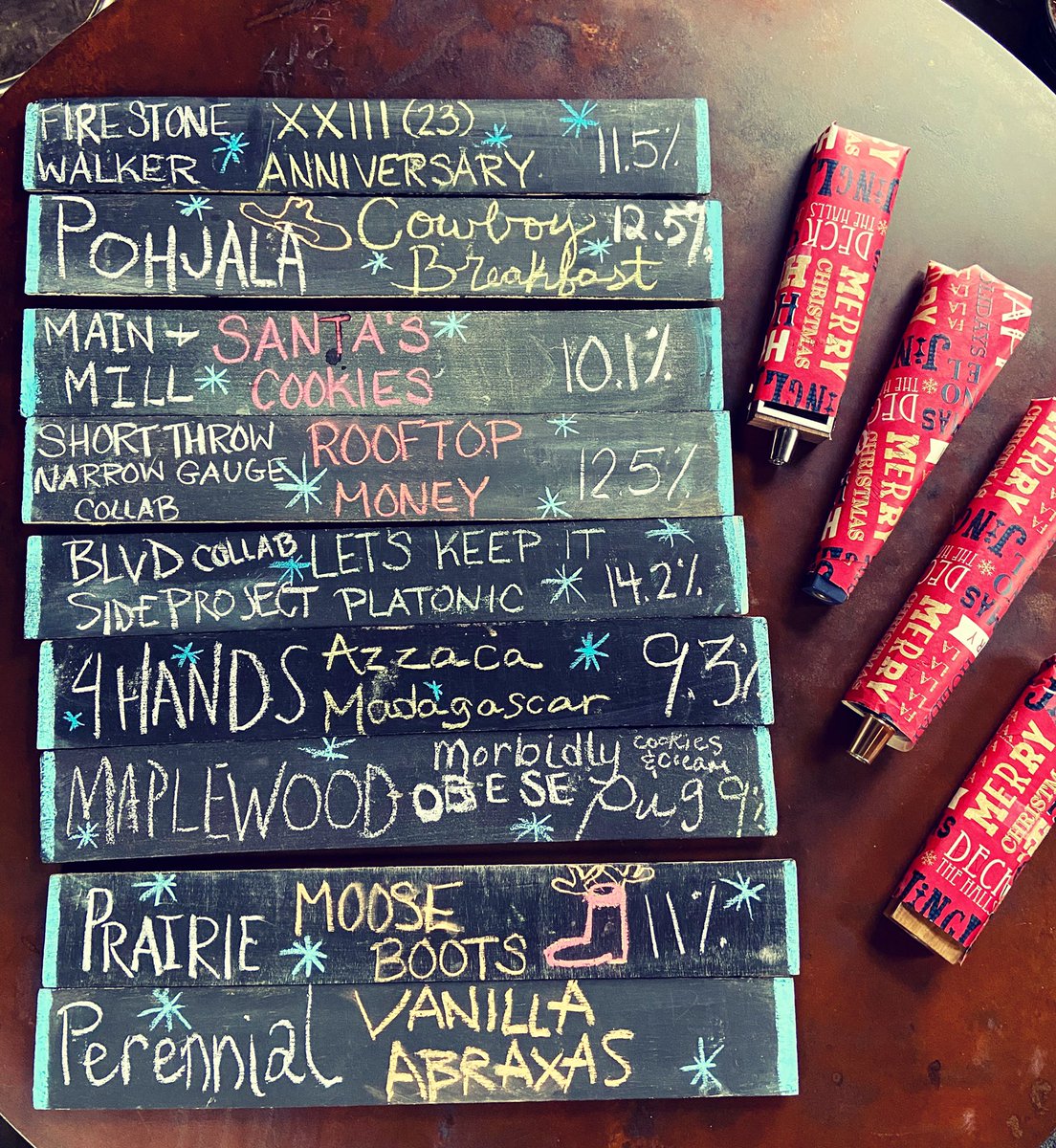 Line up is 🔥🏆💯 🖤 for Nightmare tomorrow, 12/18. All beers tapped at 11am, full and half pours available!